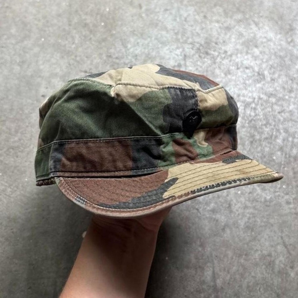 Vintage newsie Camo military hat with ear flaps